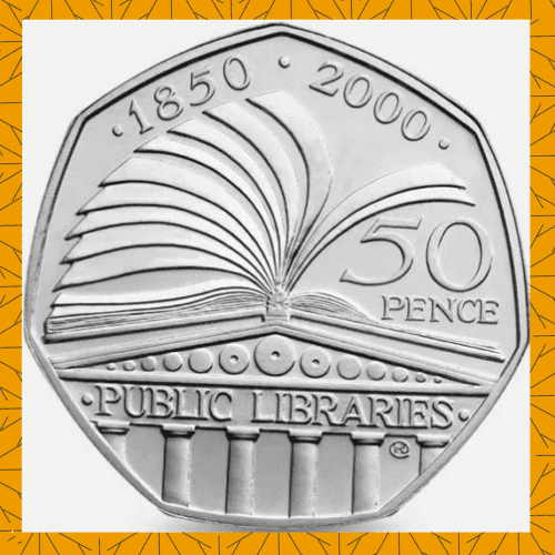 2000 50p Coin ~ British Libraries ~ 150 Years of Public Libraries~ COIN HUNT - premium item from Noroze Emporium