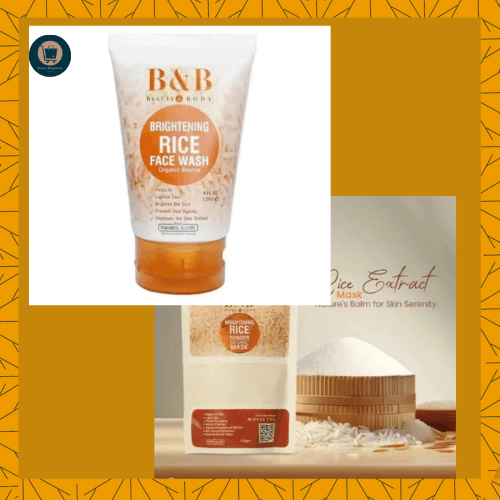 3 in 1 Brightening Glow Kit Rice Scrub Face Wash + Mask Original good quality pure product - premium item from Noroze Emporium